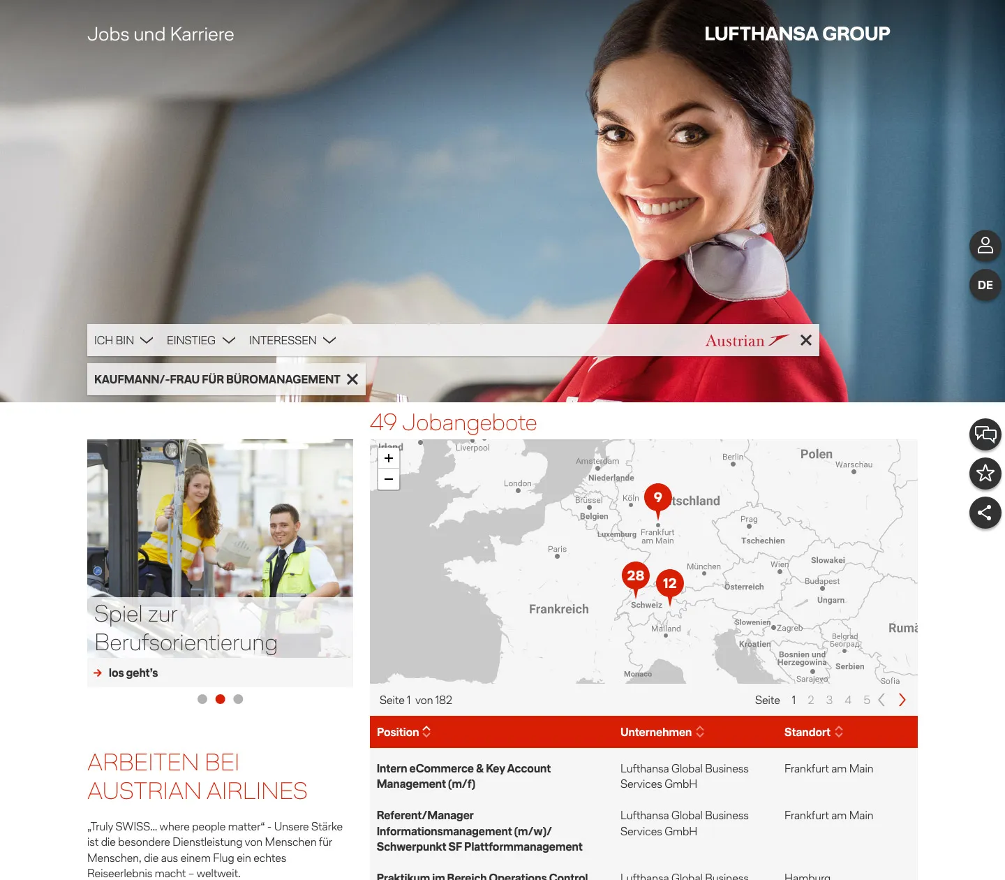 lufthansa group karriere portal austrian airlines