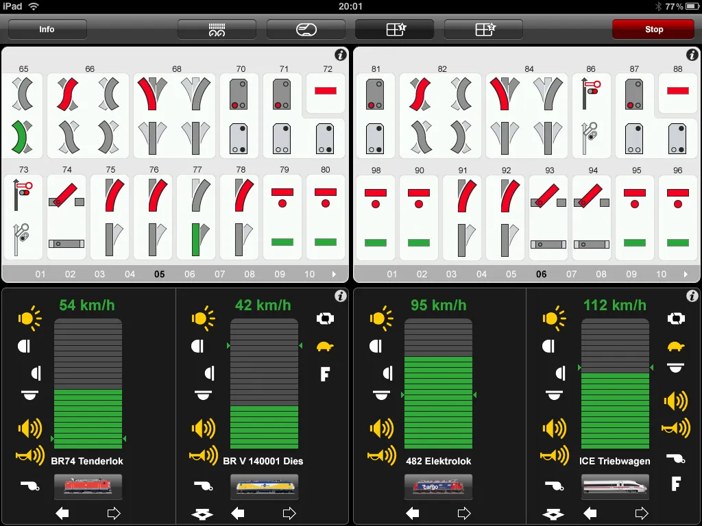maerklin tablet ipad app weichen stellen keybord fahrpult fahrstufen