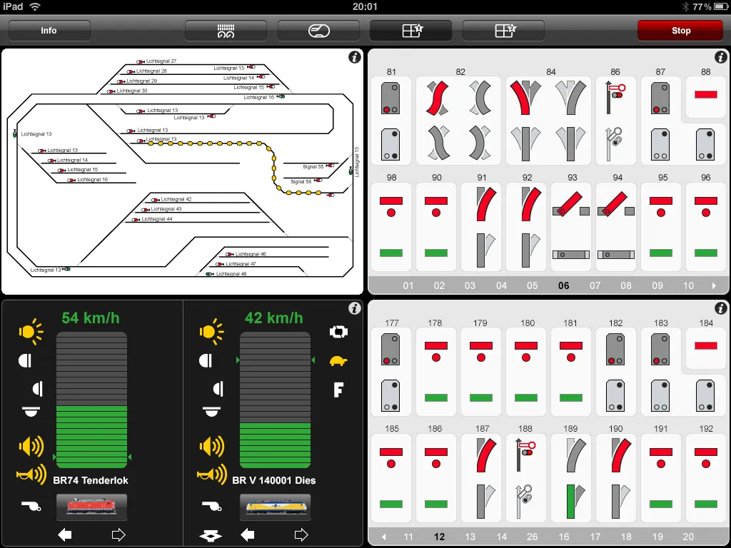 maerklin tablet ipad app weichen stellen keybord fahrpult gleisbild